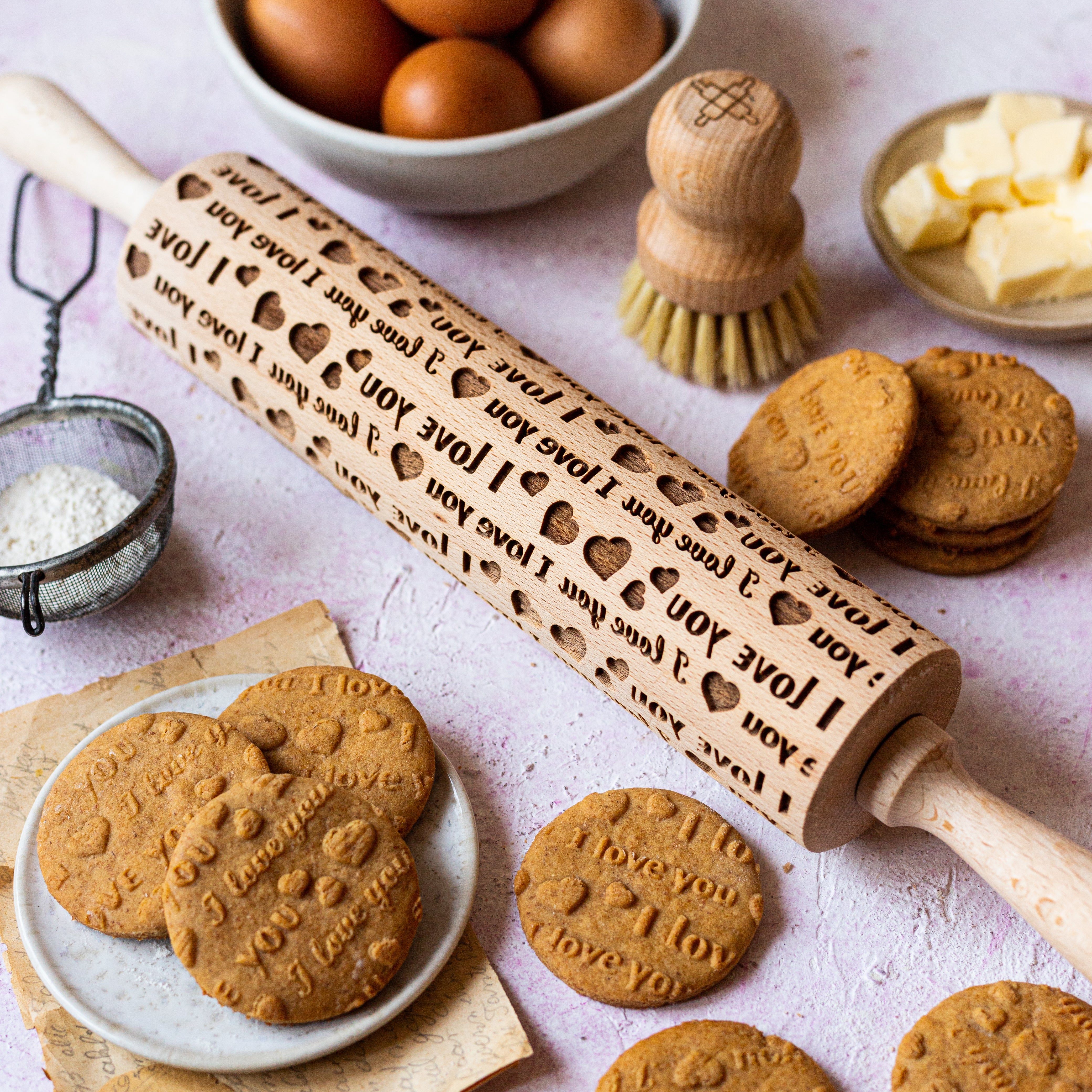 Je t'aime rouleau à pâtisserie