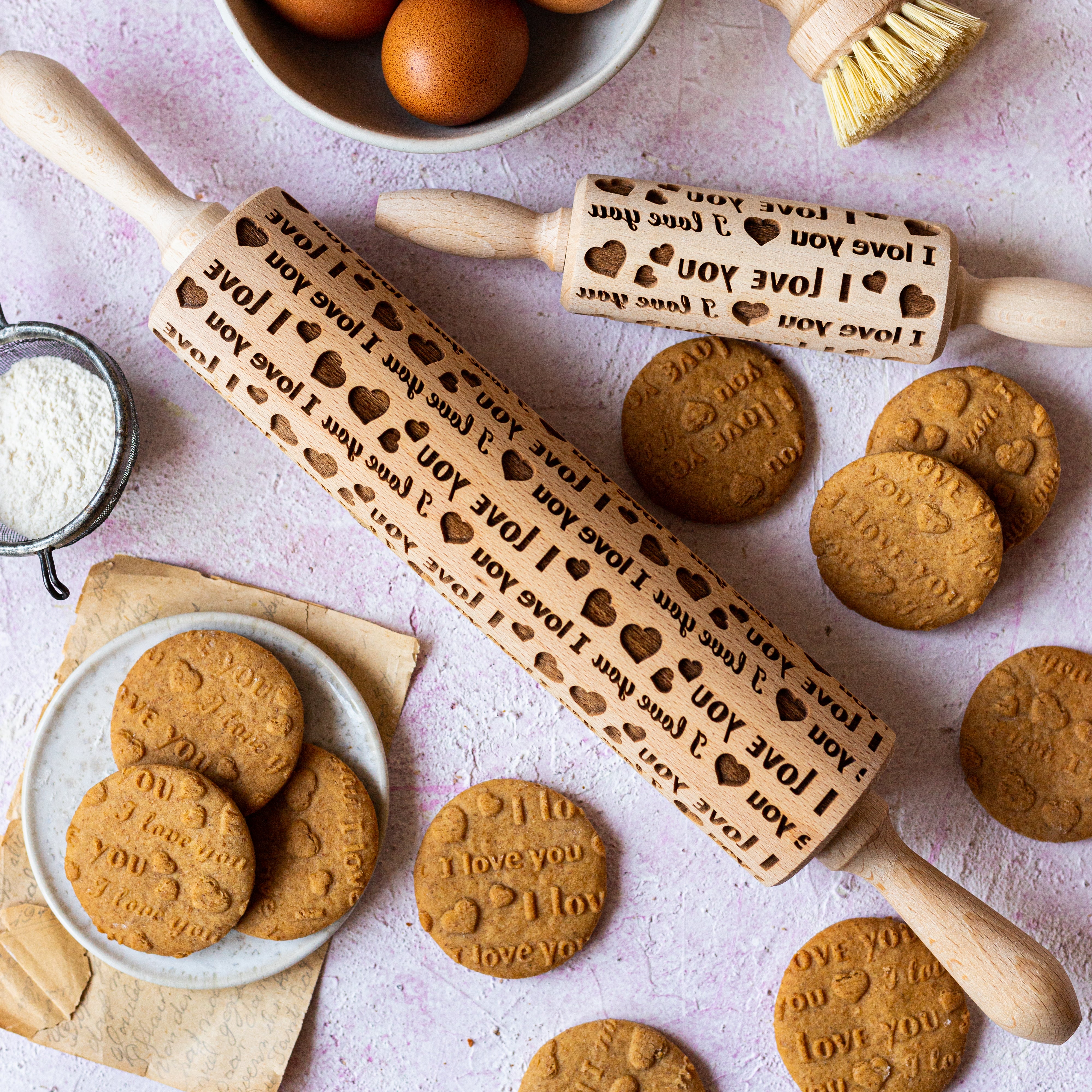 Je t'aime rouleau à pâtisserie