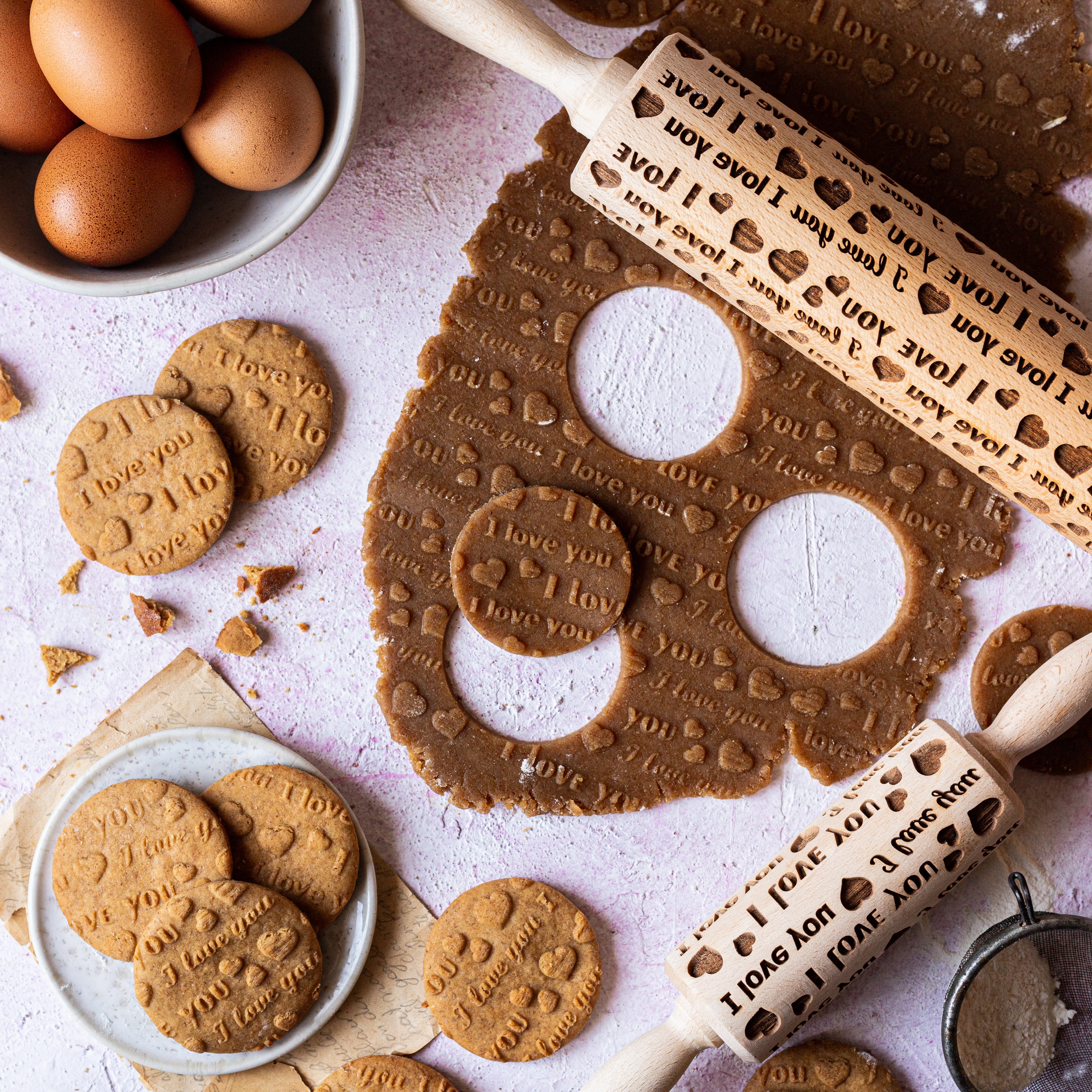Je t'aime rouleau à pâtisserie