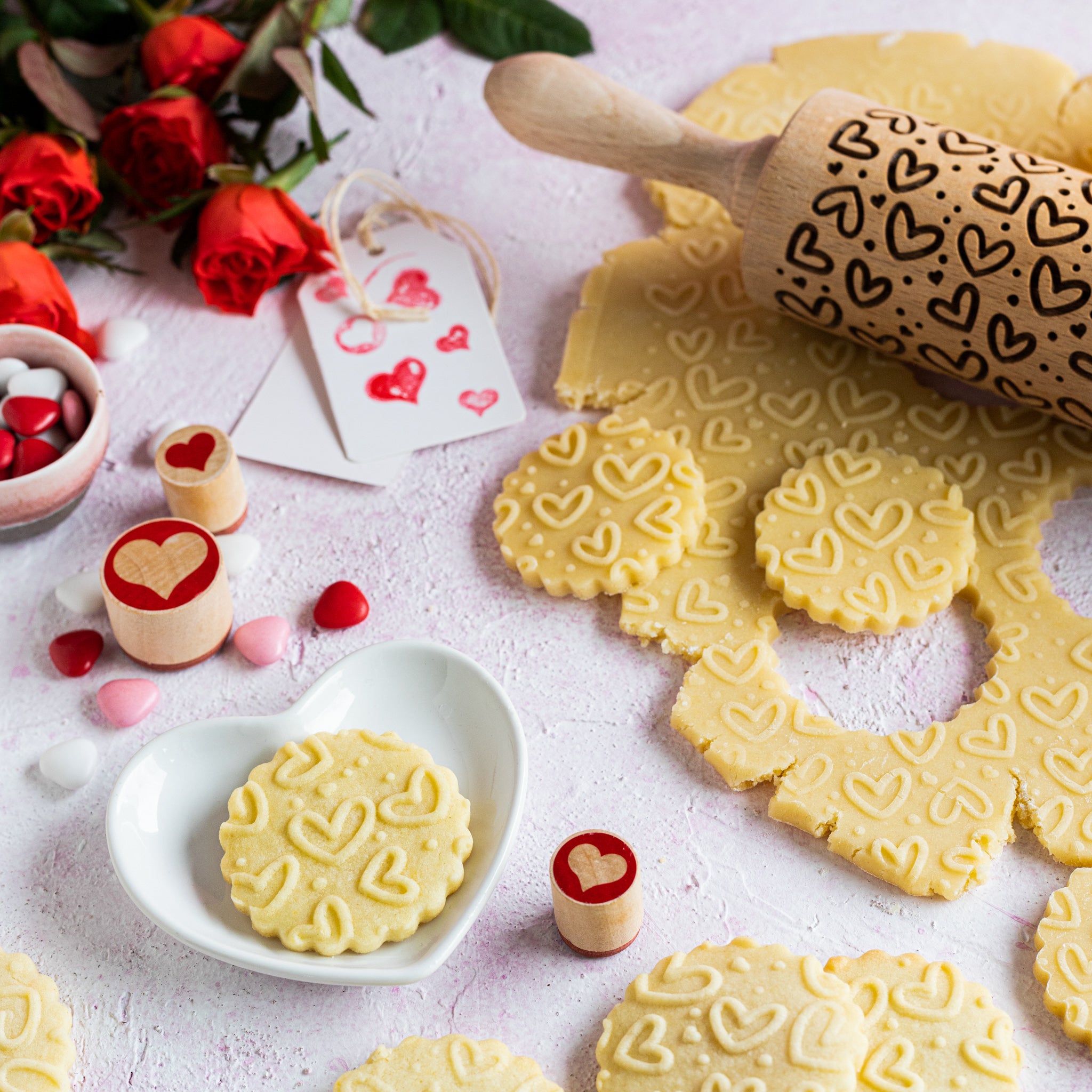 Rodillo de amasar corazoncitos