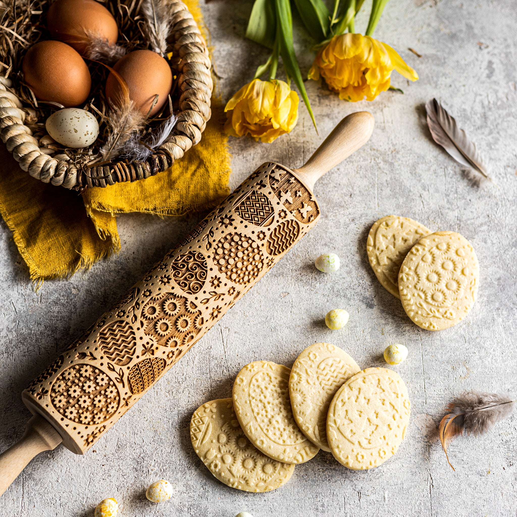 Easter 3D Embossed Rolling Pin