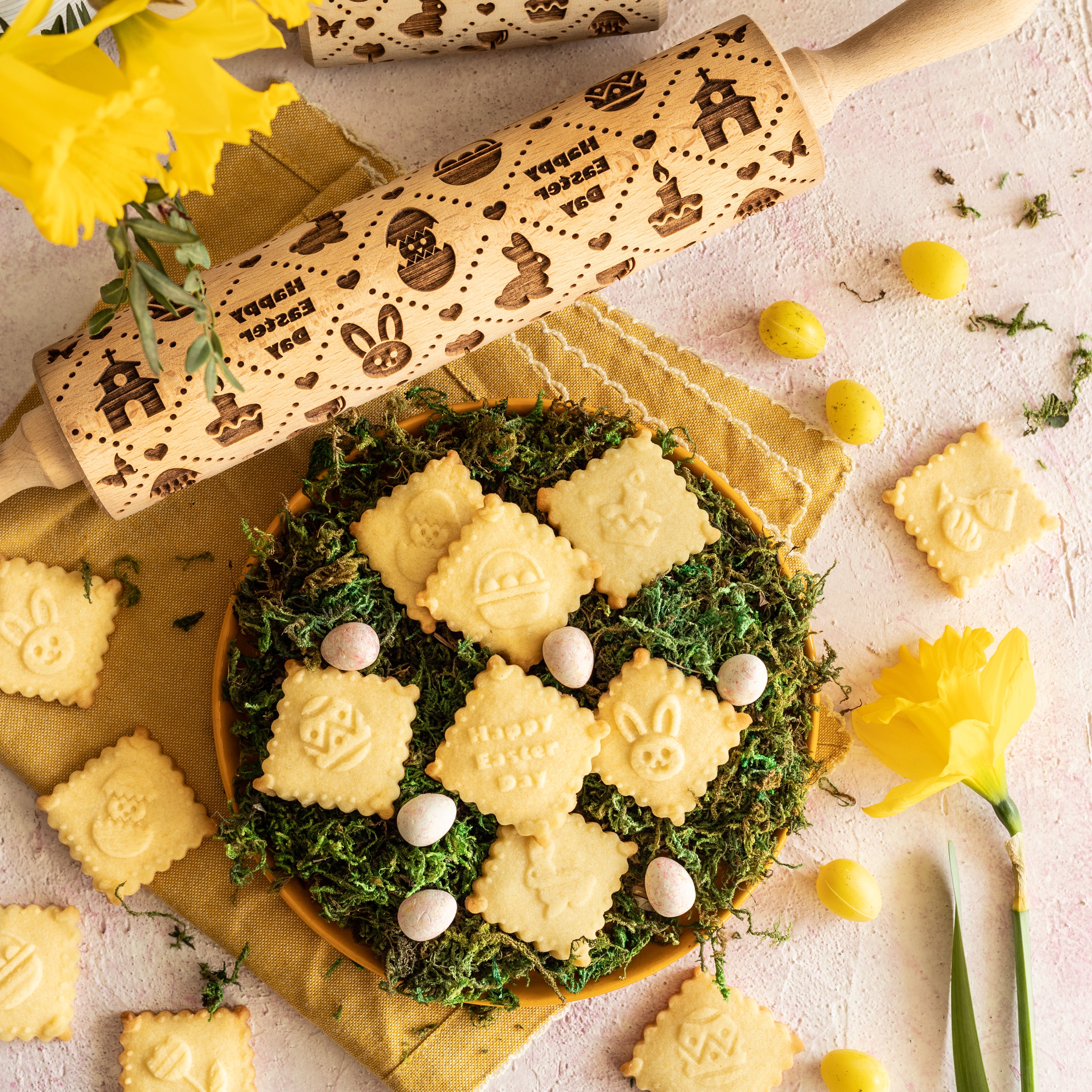 ROULEAU À PÂTISSERIE À CARREAUX DE PÂQUES