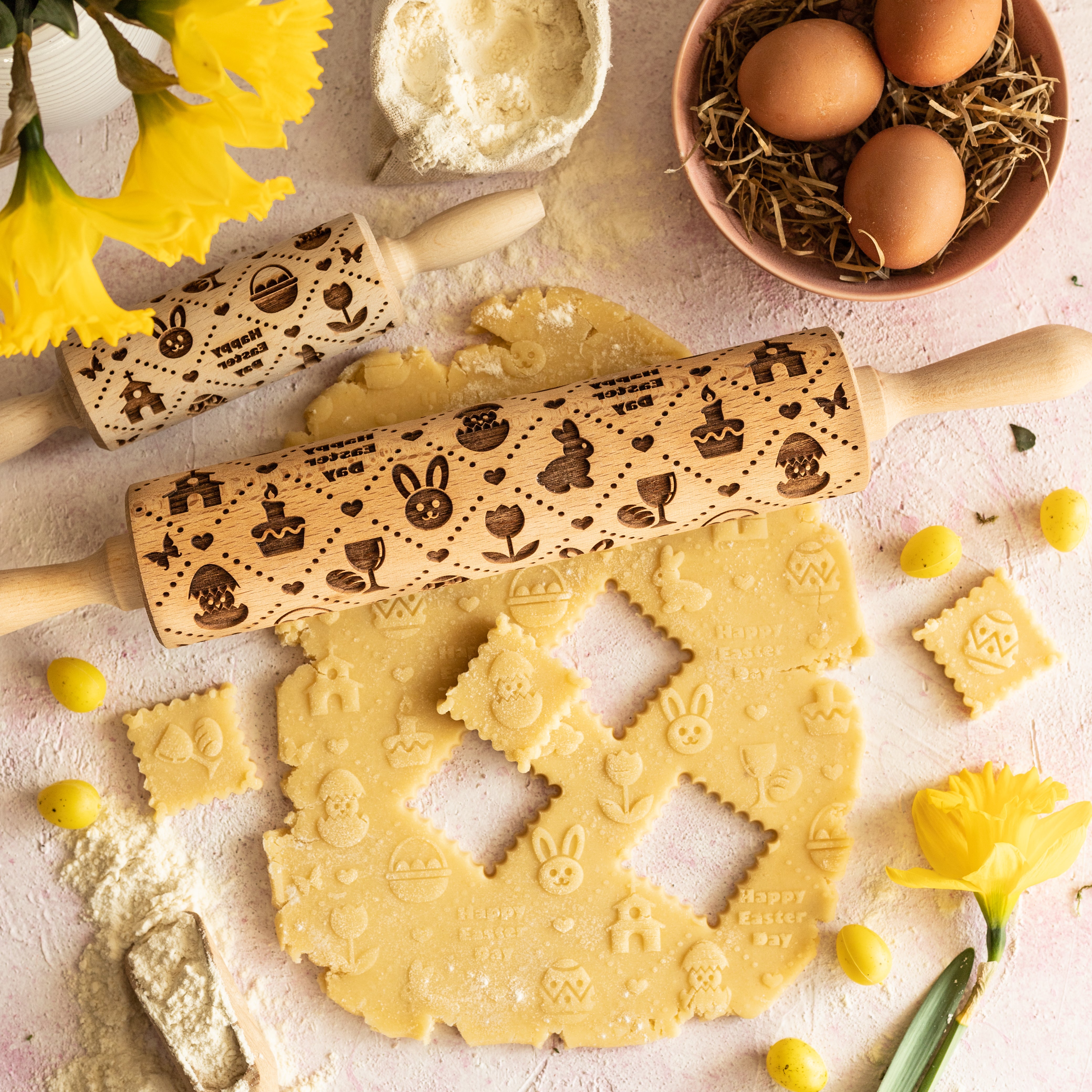 ROULEAU À PÂTISSERIE À CARREAUX DE PÂQUES