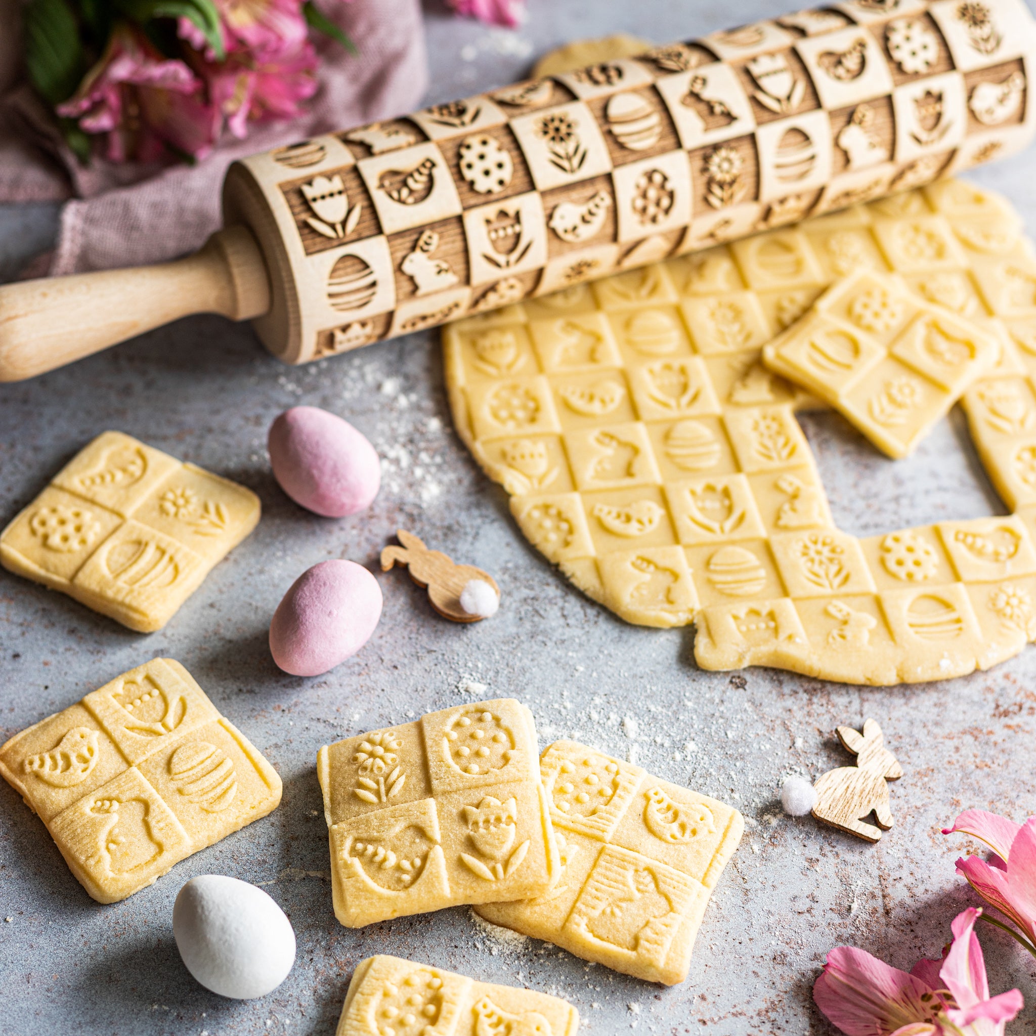 Easter Squares Rolling Pin